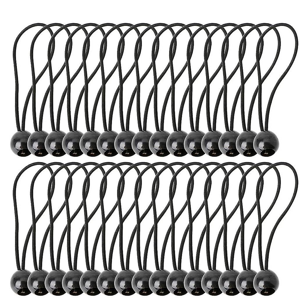30 Pcs Bungee Cord With Balls Elastic Ties Bungee Toggles Ties For Marquees,tents Banners,flag Pole