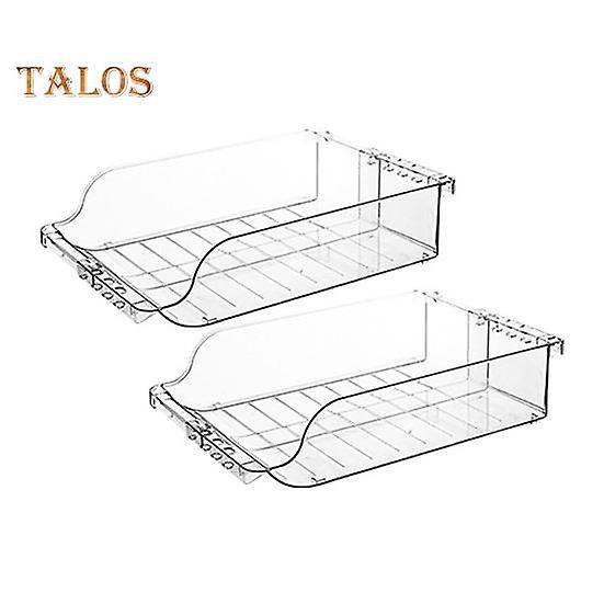 2Pcs Water Bottle Organizer Fridge Clear Storage Bins Large Capacity Stackable BPA-Free Telescopic Freezer Cabinet Storage