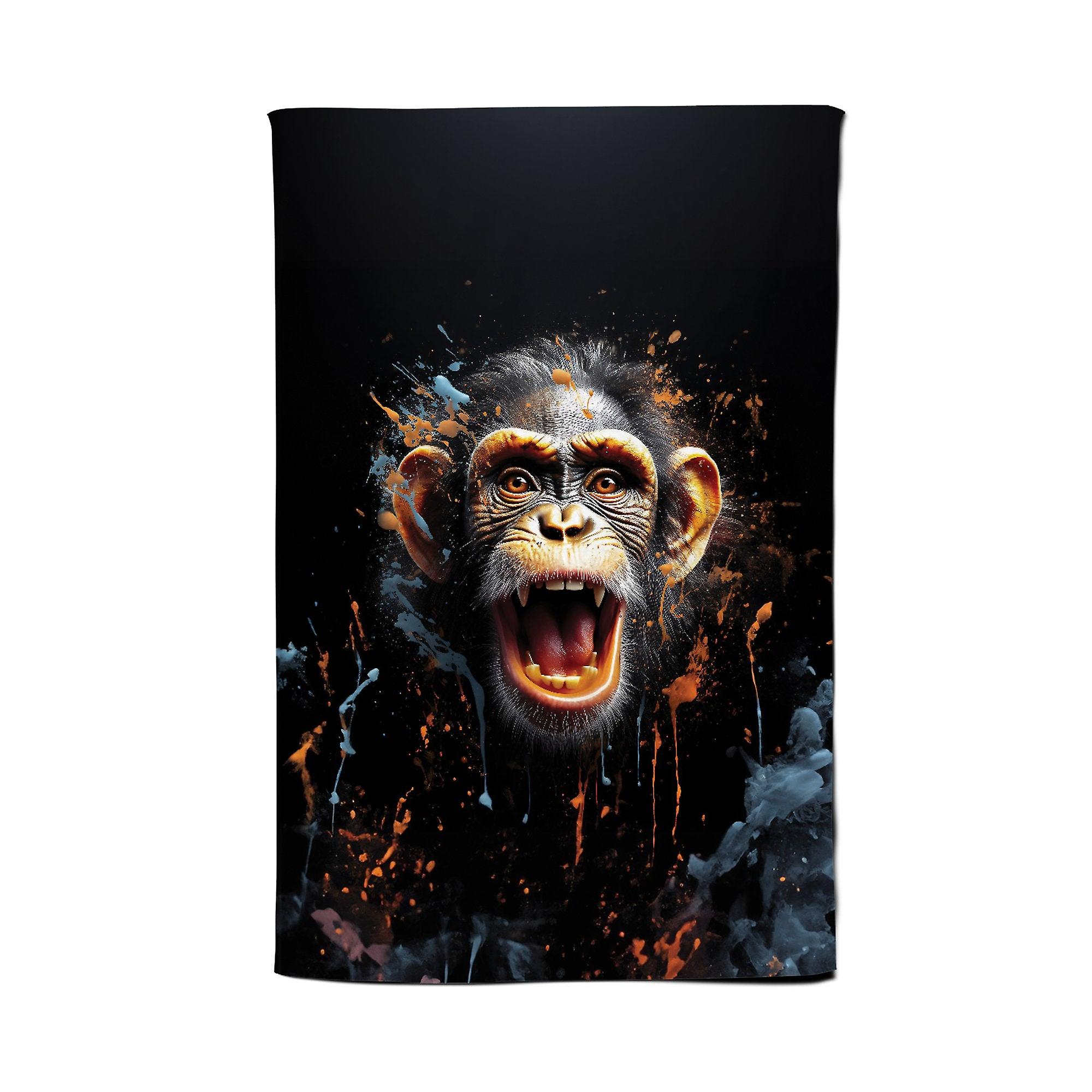 Monkey Face Splashart Tea Towel