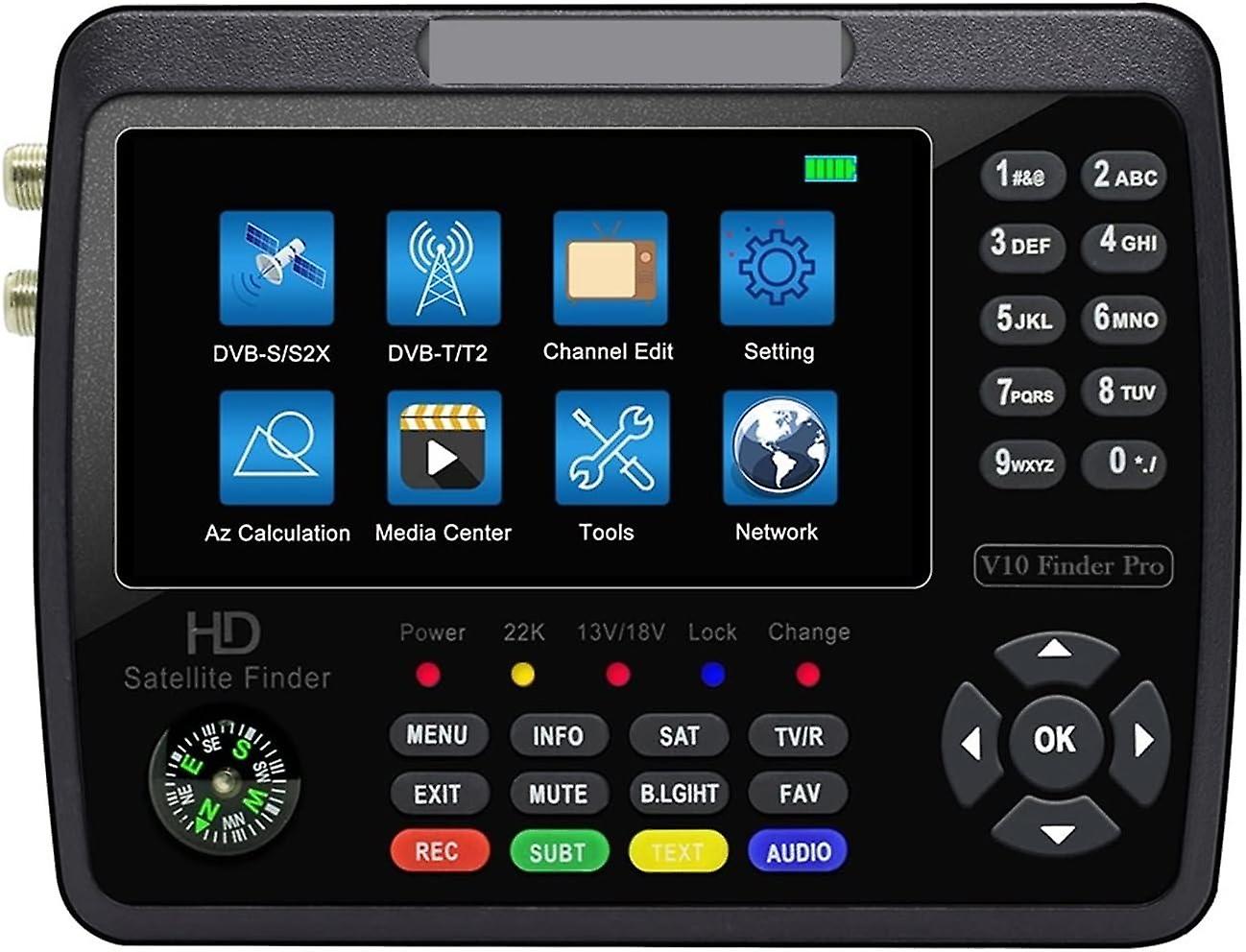 Satellite Finder Signal Meter V10 Finder Pro Digital Satellite Finder 4.3 Inch LCD Satellite Finder