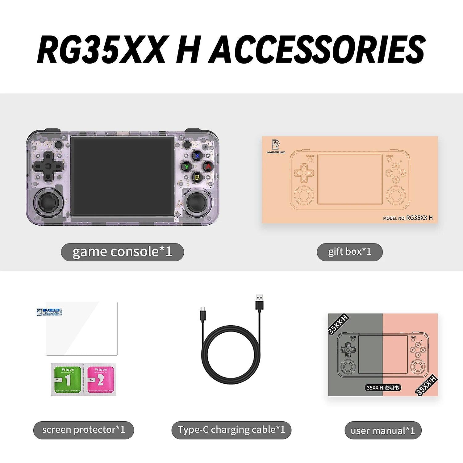Anbernic Rg35xx H Handheld Game 3.5''ips Screen Hdmi Output Linux System Rg35xxh Retro Video Simulator Console Kids Gift