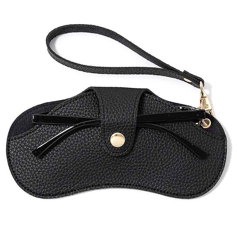 PU Läder Bärbar Glasögon Väska,Hand eller nacke glasögon väska,Glasögonväska för läsglasögon Glasögon,Små solglasögon