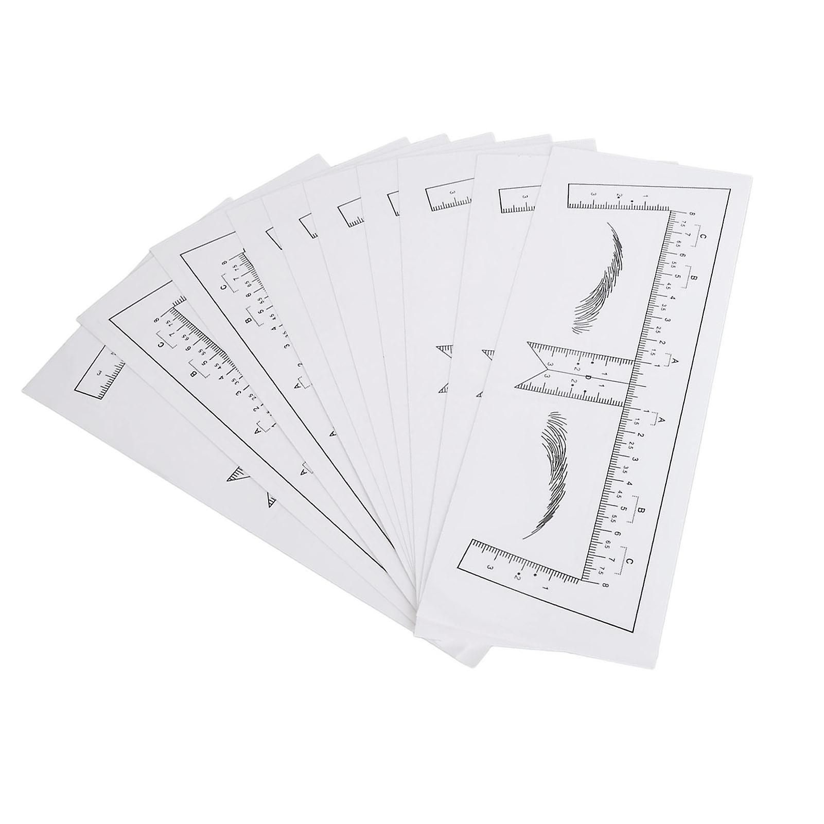 100PCS Eyebrow Ruler Stencils Clear Scale Transparent Adhesive Eyebrow Designer Tools for Makeup 