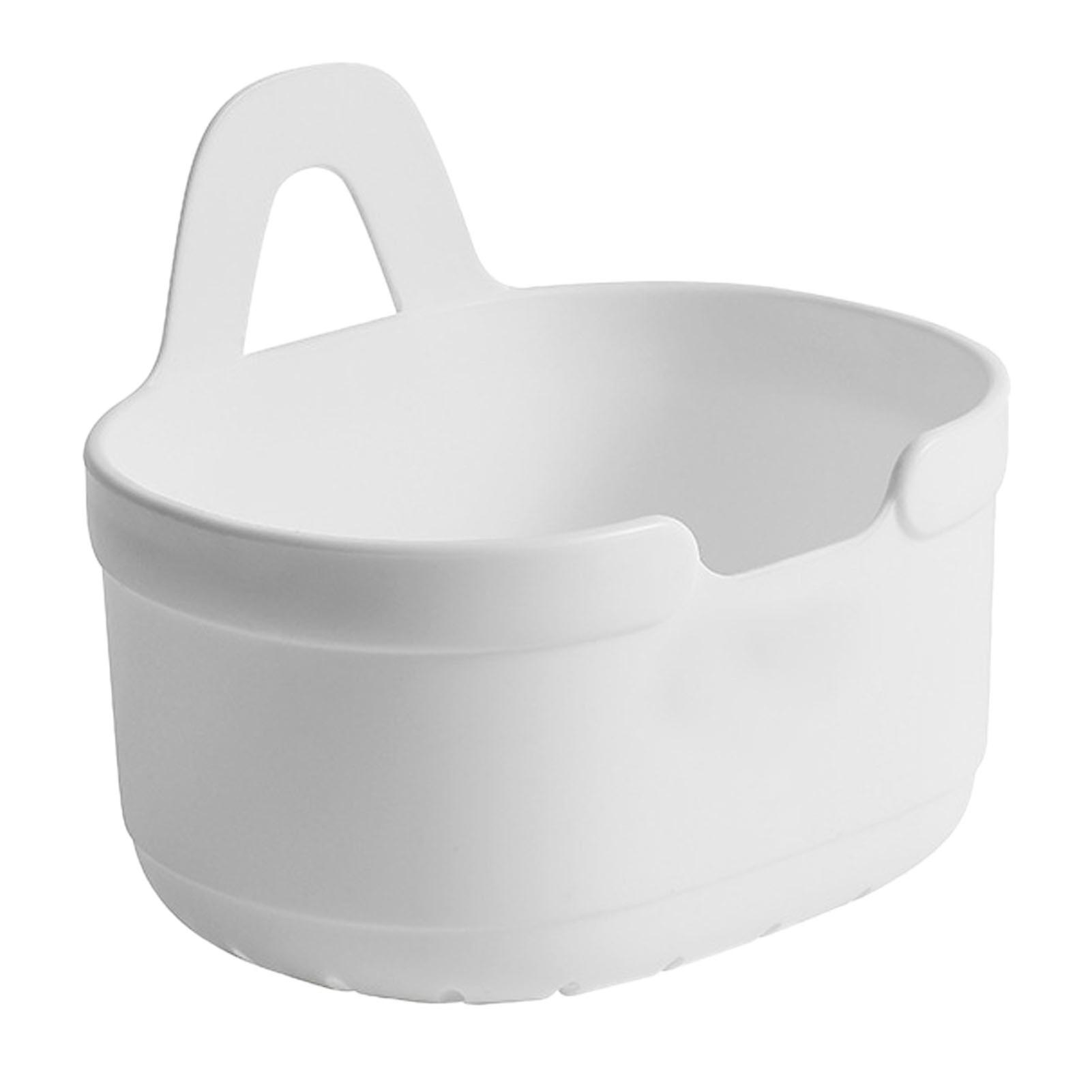 Large White Plastic Wall Mount Organizer Basket with Drainage