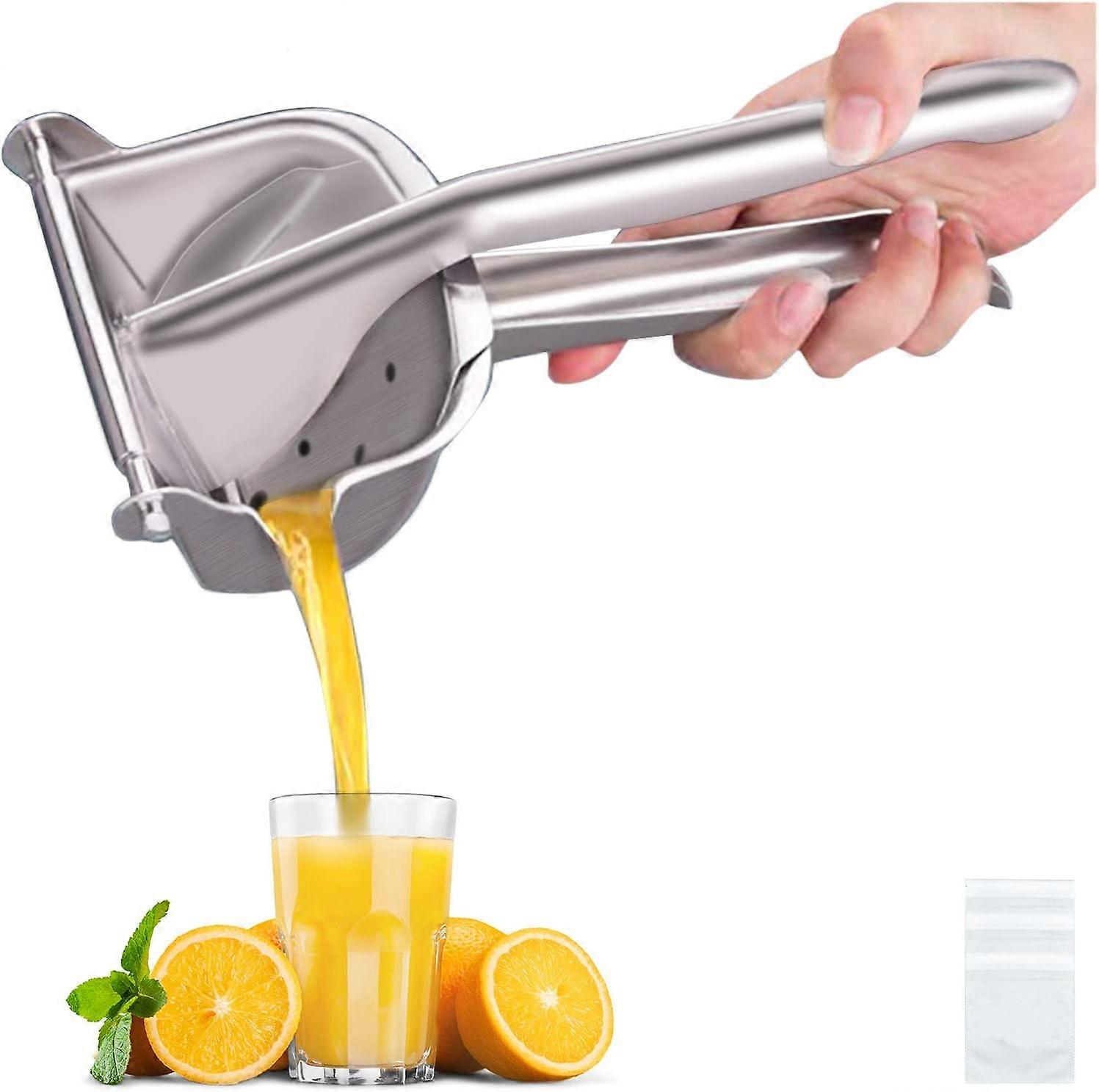 Real Stainless Steel Lemon Squeezer Citrus Juicer Hand Press Heavy Duty Manual Squeeze Juice Extractor Maker Orange Lime Grapefruit Presser - Bonus 50