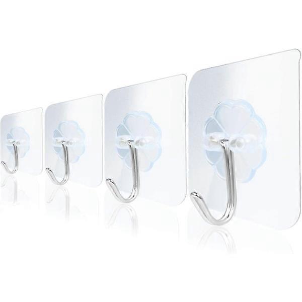 14 pcs Transparent hooks Self-adhesive self-adhesive hooks Multi-