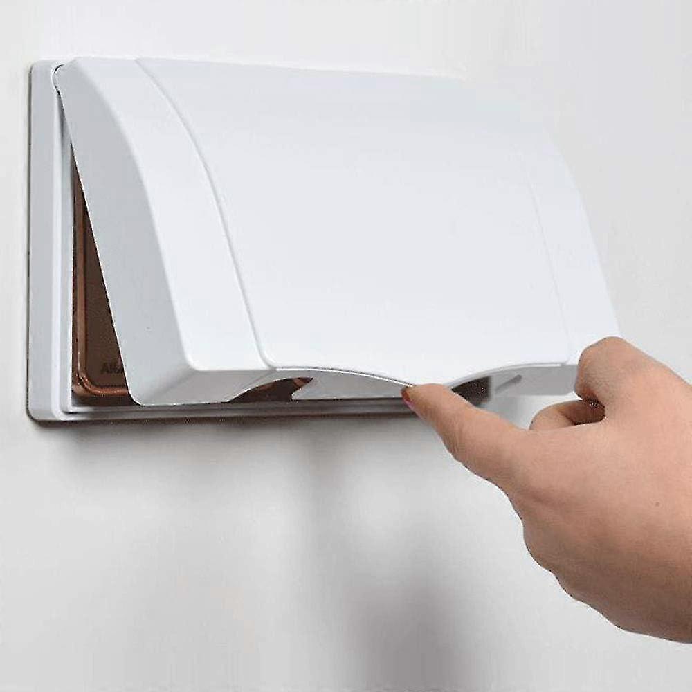 Waterproof Double Socket Cover, 86 Type Switch Bathroom Resistant Protective Box Mount Plug Cover