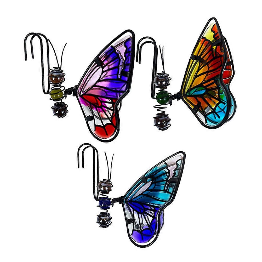 3Pcs Planter Edge Butterfly Decoration Planter Pot Iron Butterfly Hanger Figurine Flower Planter Figurine