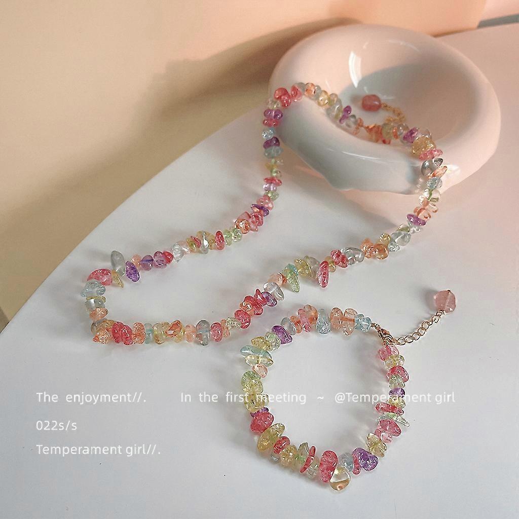Glass Necklace &Bracelet Set