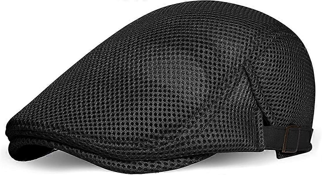 Beret Cap for Men Summer Mesh Breathable Drawstring Hat Newsboy