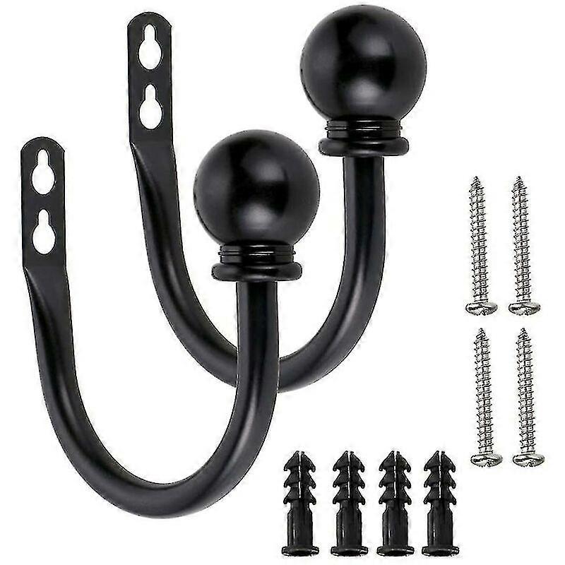 1 Pair Metal Curtain Hooks Retro Curtain Wall Bracket U Hook