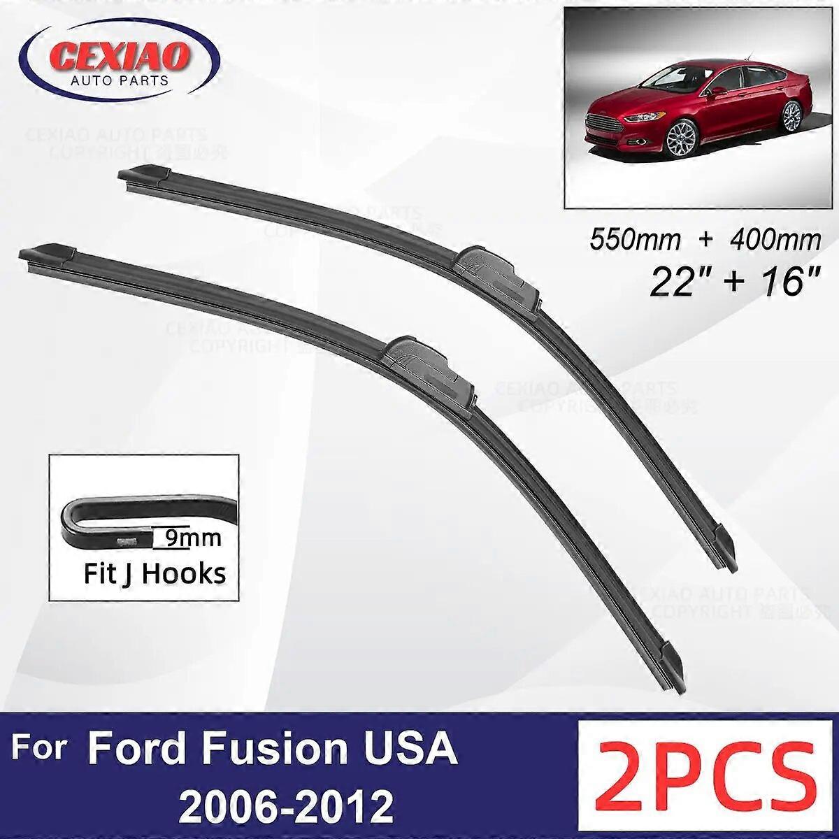 Car Wiper For Ford Fusion USA 2006~2012 Front Wiper Blades Soft Rubber Windscreen Wipers Auto Windshield 22" 16" 550mm 400mm FN9U4986