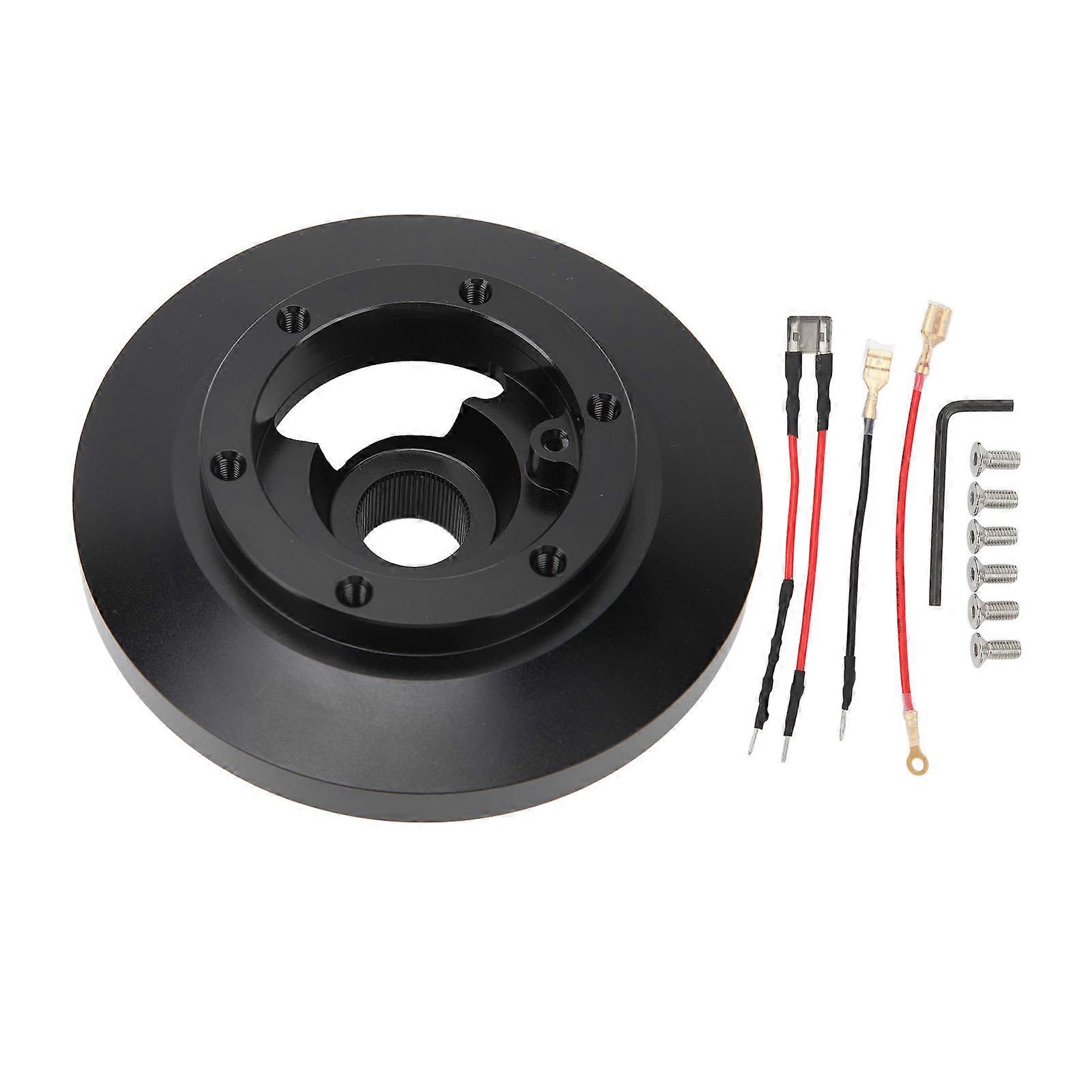 Steering Wheel 6 Holes Hub Adaptor Universal Short Hub Adapter Kit for M3 Z3 318 325 E39 840i 850i Black E2U711