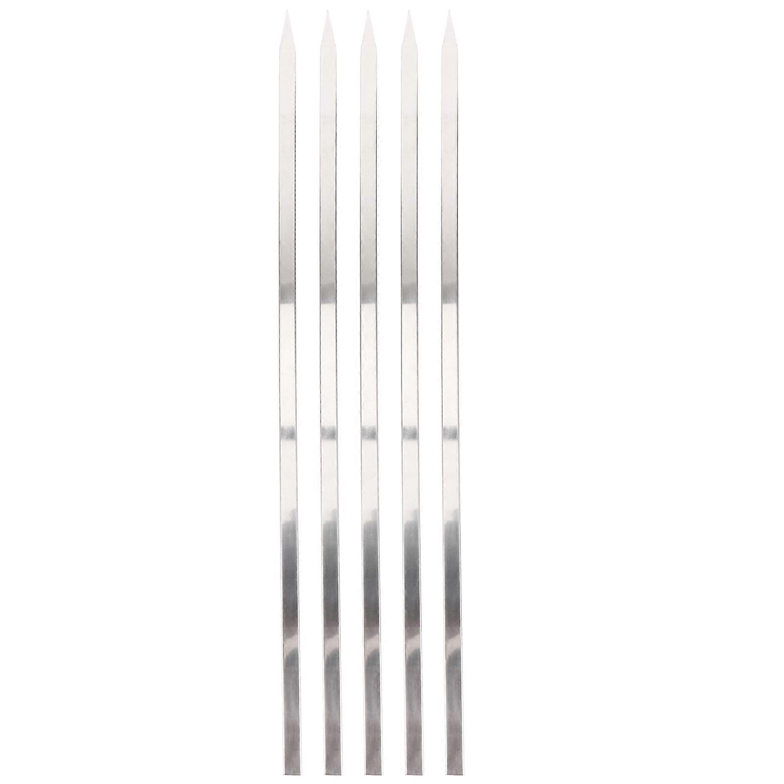 5 Pcs Grill Skewers Outdoor Grill Barbeque Sticks Kabob Skewers Reusable Skewers Metal Barbecue Skewers