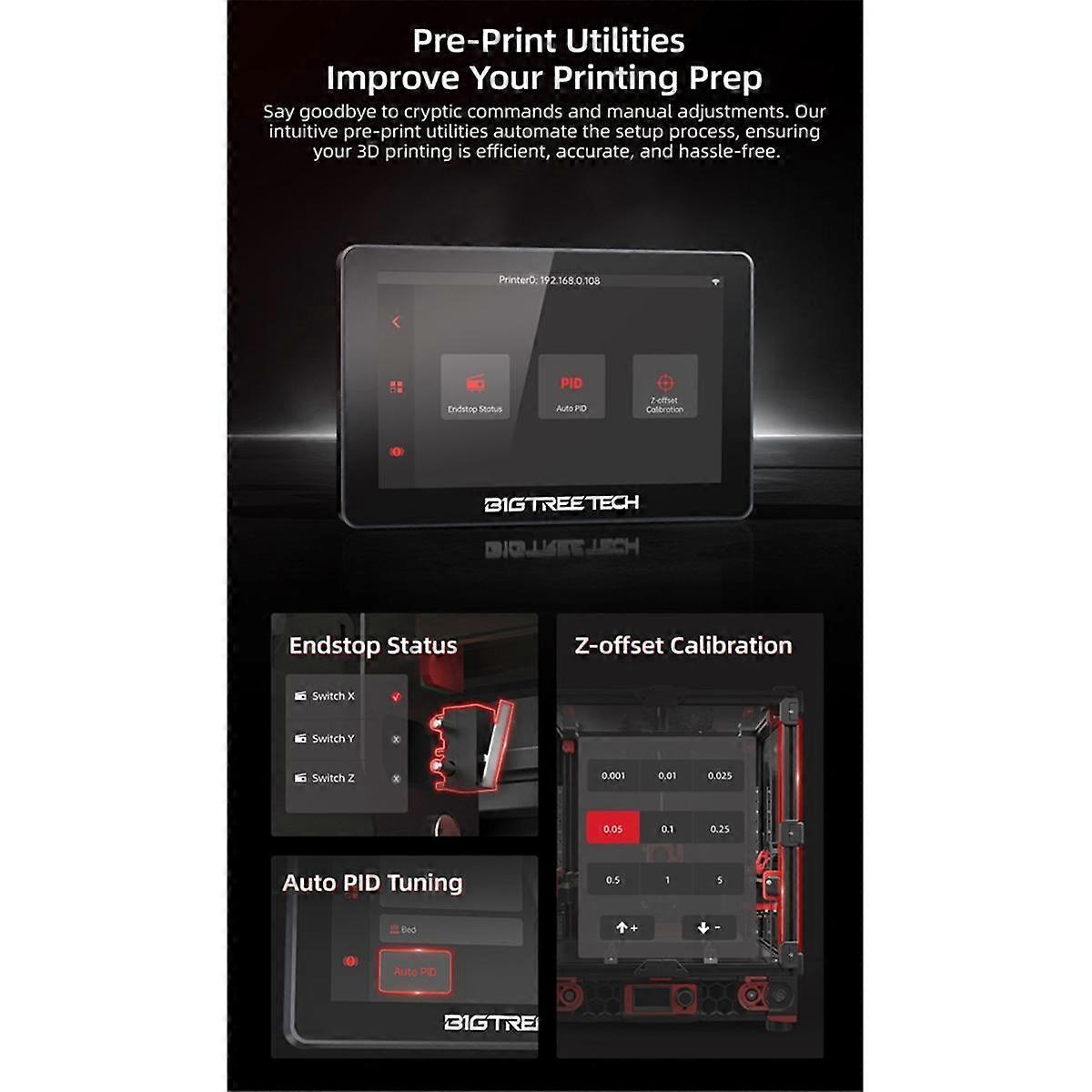 K-Touch 5inch 3D Printer Klipper Touch Screen Wireless Control Display Remote Printing for Voron 3 FDM