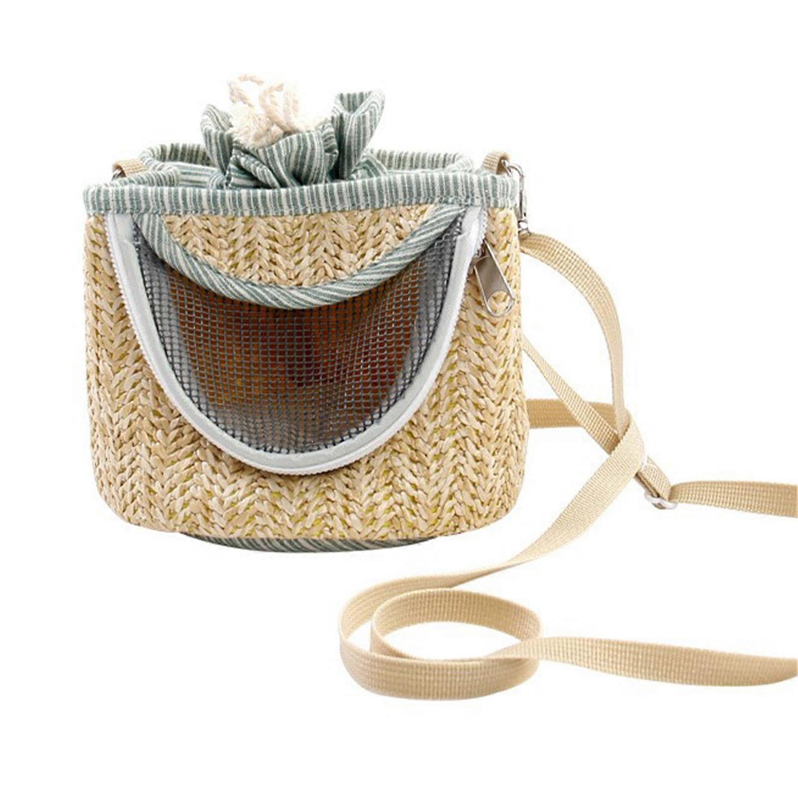 Hamster Shoulder Bag Breathable Soft Warm Adjustable Strap Small Pet Carrier Bag for Guinea Pig Sugar Glider One Size Green