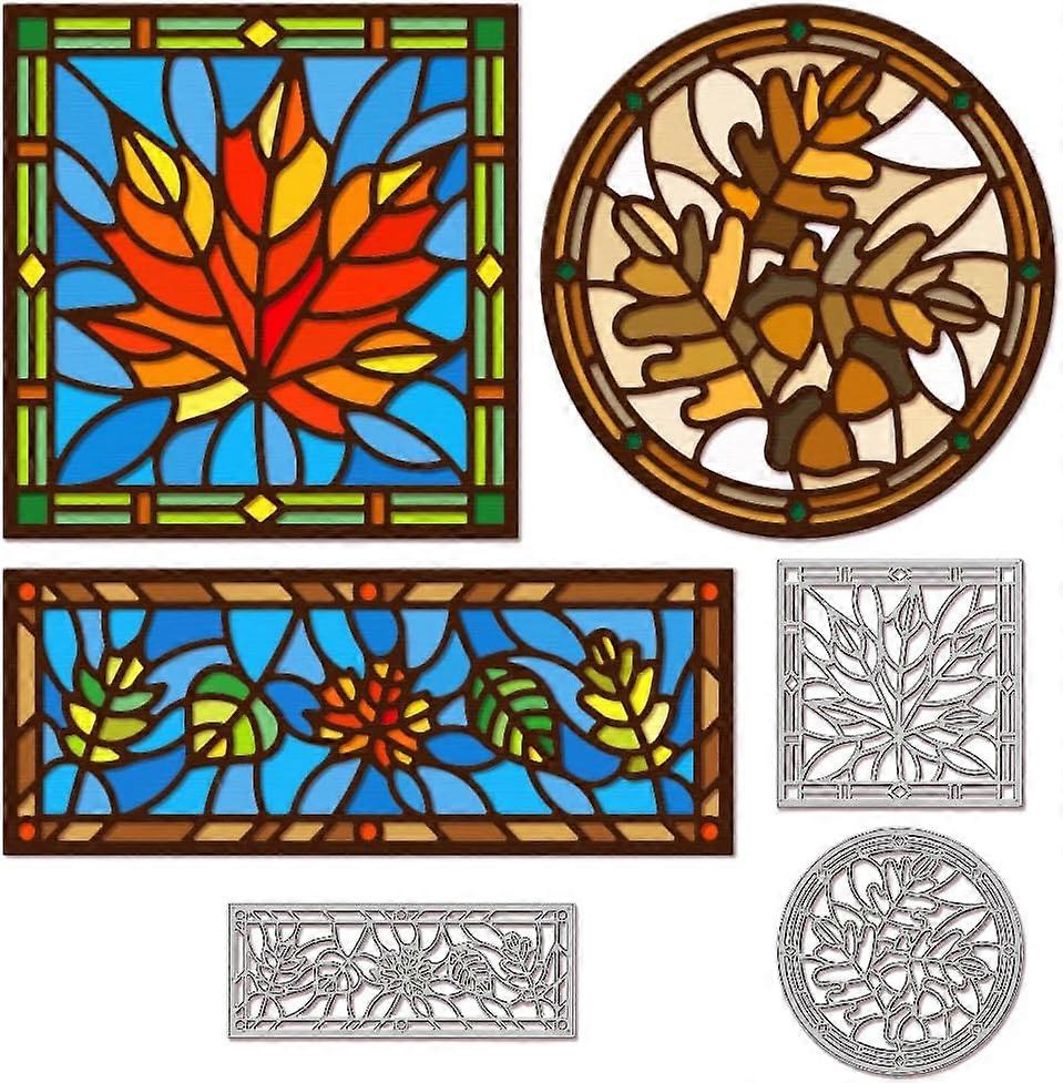 Autumn Leaves Background Cutting Dies for Card Making Metal Die Cuts Fall Background Frame Cutting Dies Templates for Scrapbooking Journal Embossing P