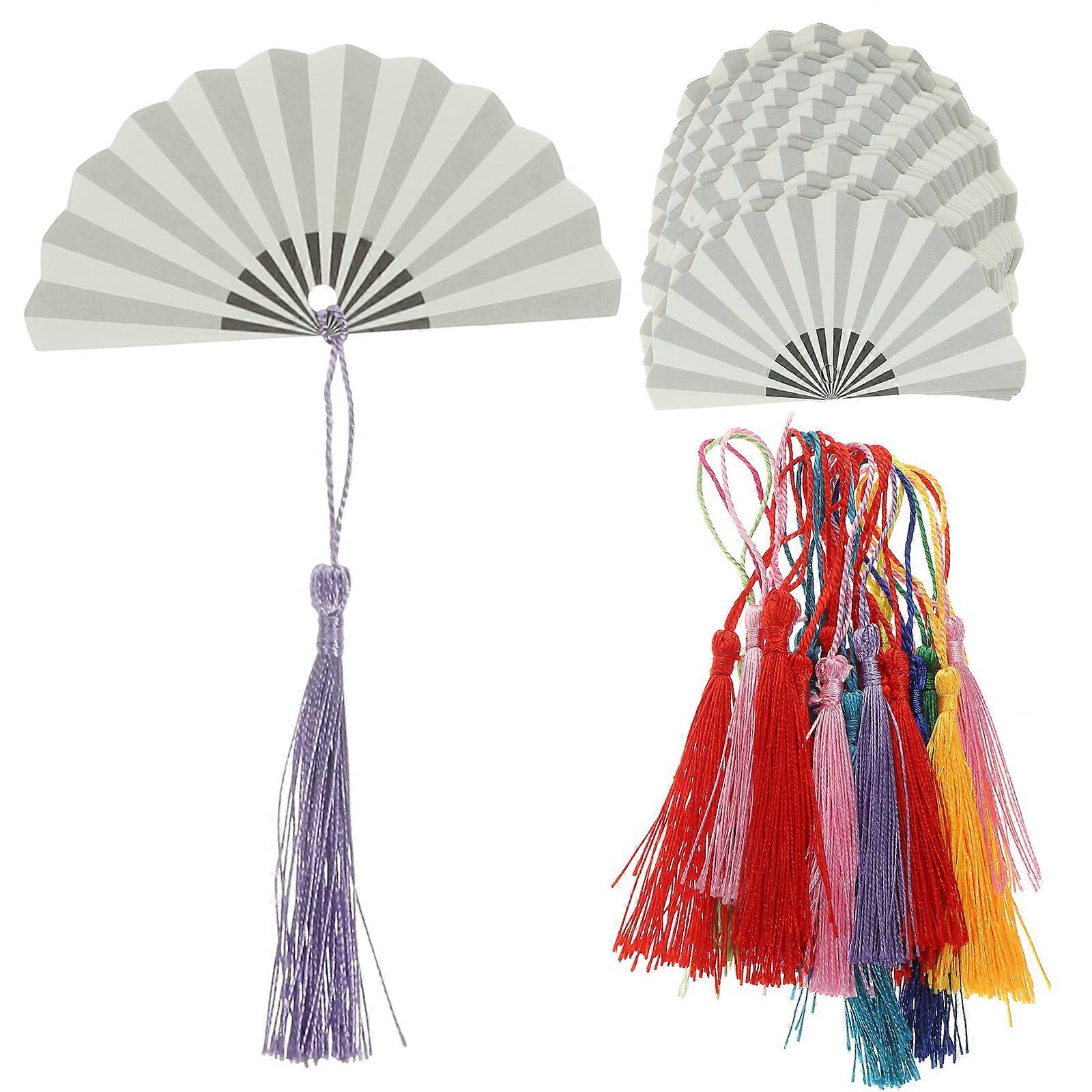 1 Set of Fan Blank Bookmarks Fan Paper Bookmarks Fan Hand Painted Diy Bookmarks