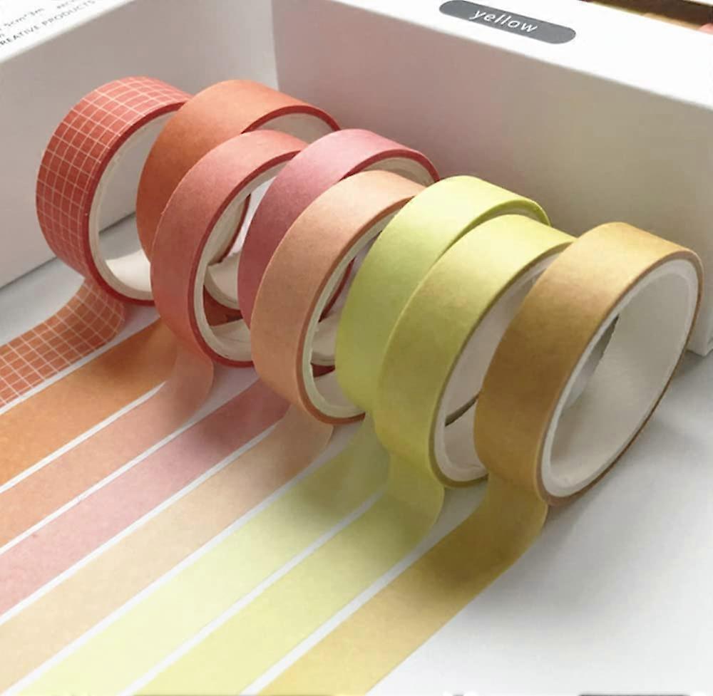 8 rullar papperstejp DIY mjuk dekorativ tejp för hantverk, presentförpackning (färgglad)