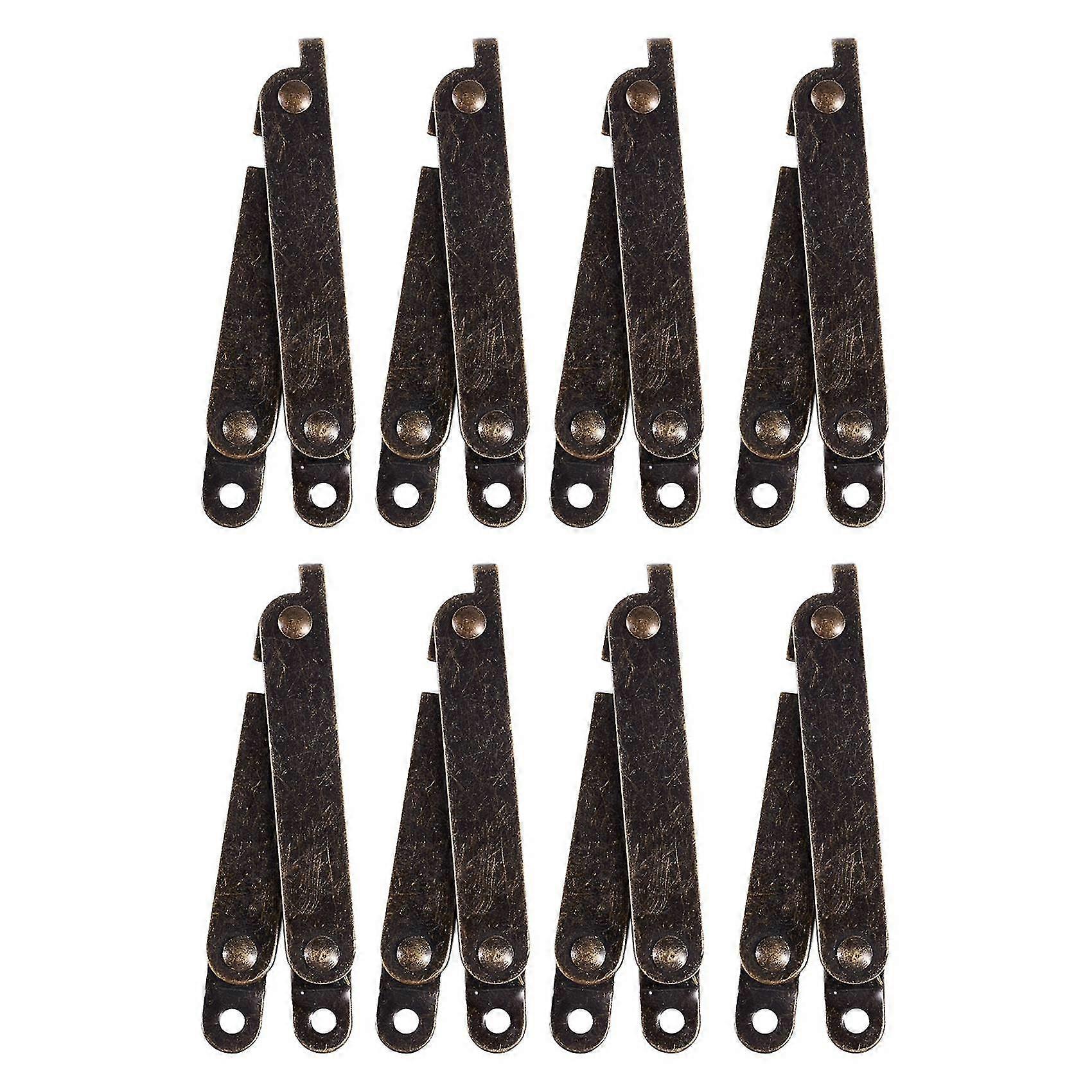 Furniture Box Rotatable Folding Lid Support Hinge Bronze Tone 8pcs