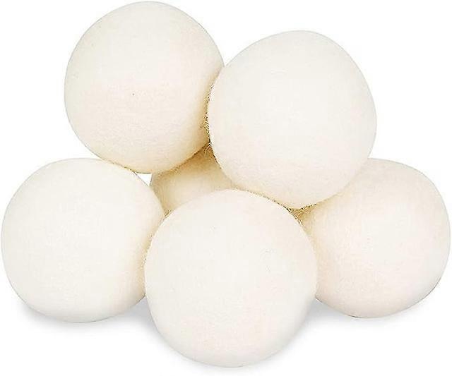 6PCS Wool Dryer Balls - Natural Fabric Softener, Reusable, Reduces Clothing Wrinkles and Saves Drying Time. The Large Dryer Ball is a Better Alternati