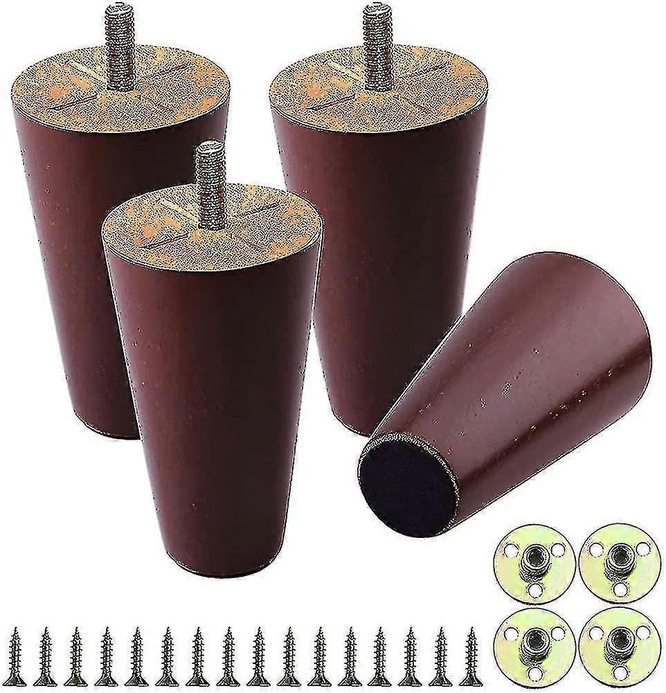 Pernas para conjunto de móveis de 4, pernas de móveis 4 polegadas, noz de fita do século médio