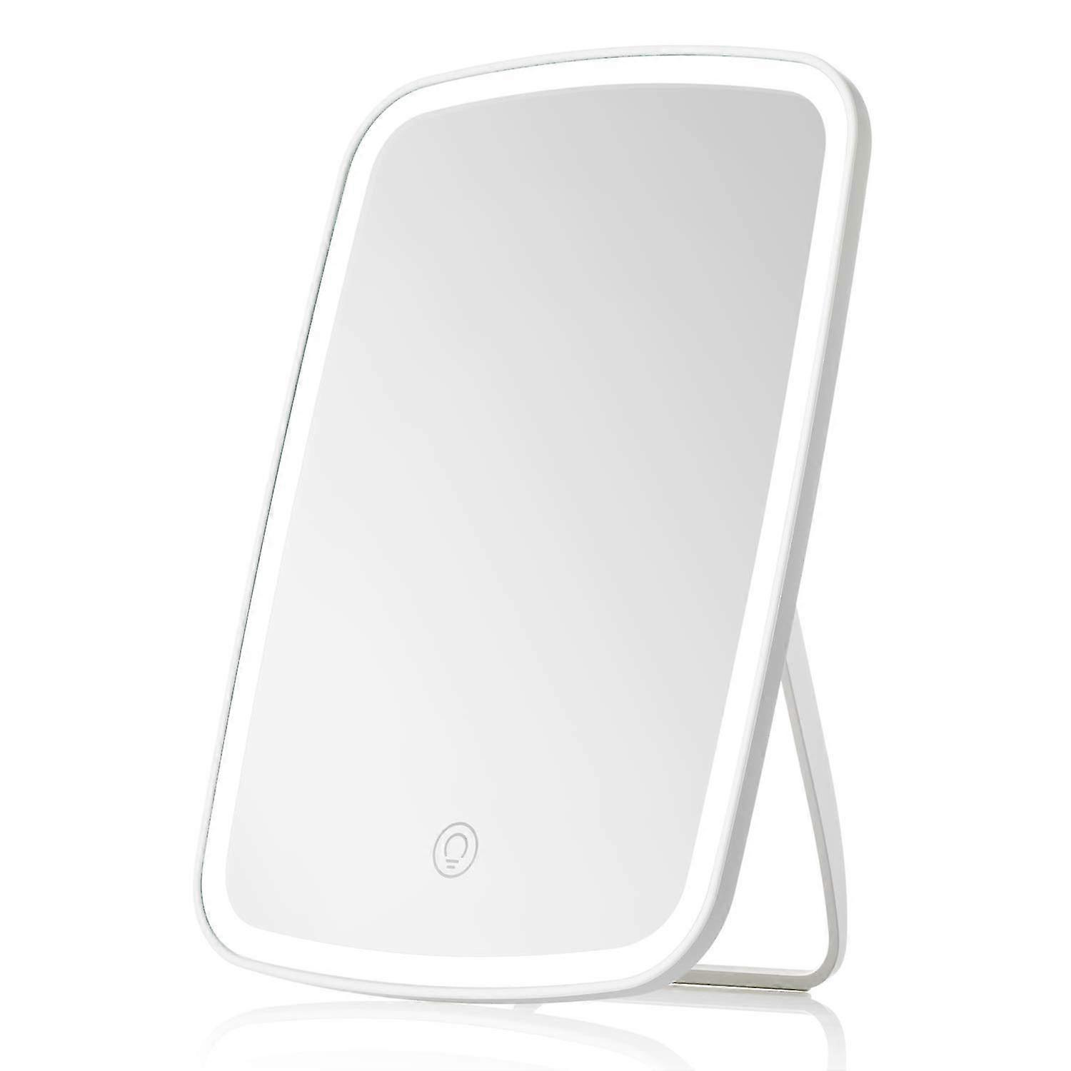 Touch Screen Vanity Mirror With Led Brightness Adjustable Portable Usb Charging (white)