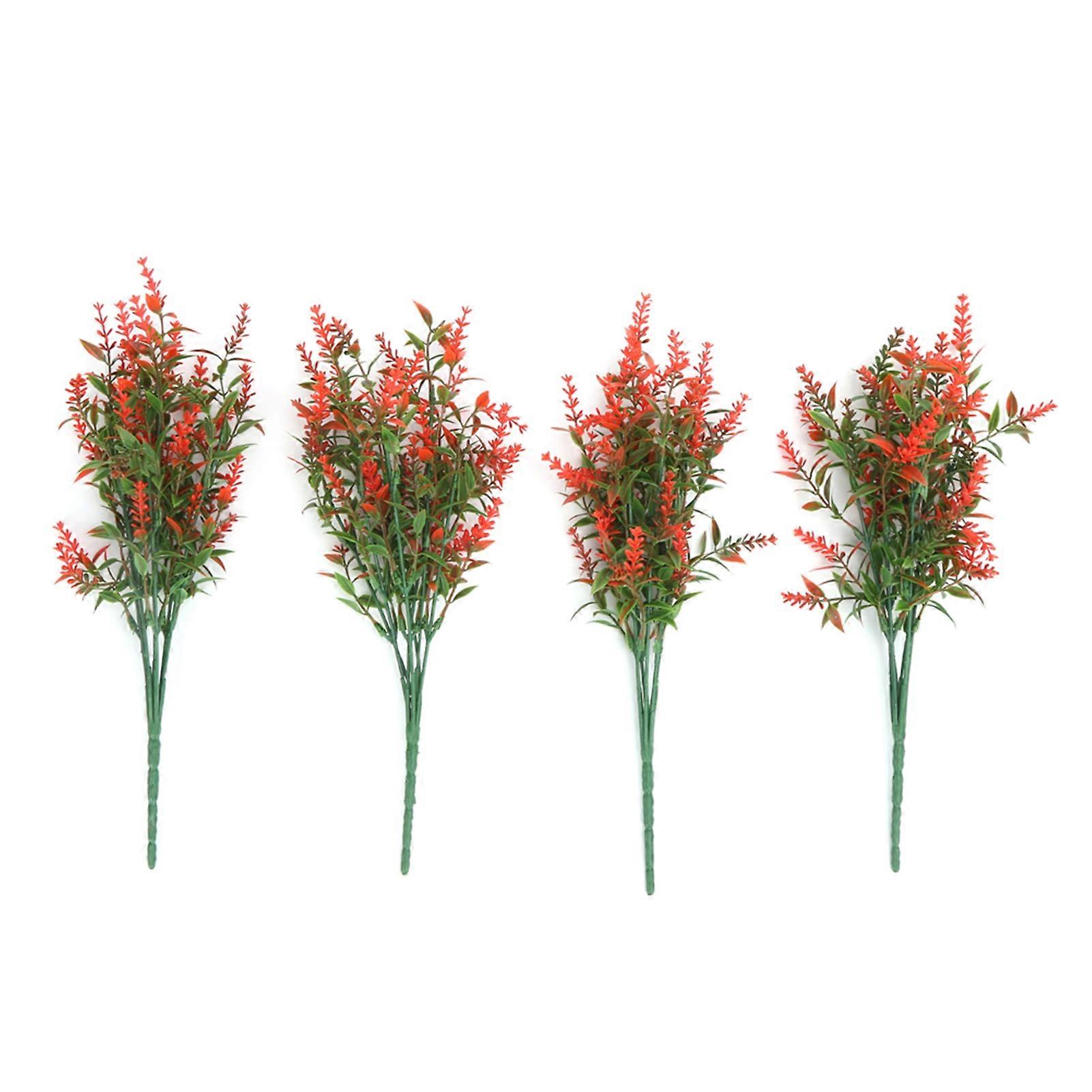 4個の人工ラベンダーガーデンポーチウィンドウ用の明るく鮮やかな天然プラスチックの花