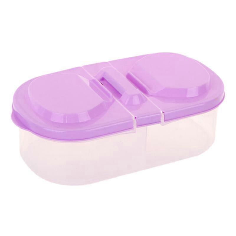 900ml 2-compartments stackable refrigerator food storage box container with lid (purple)