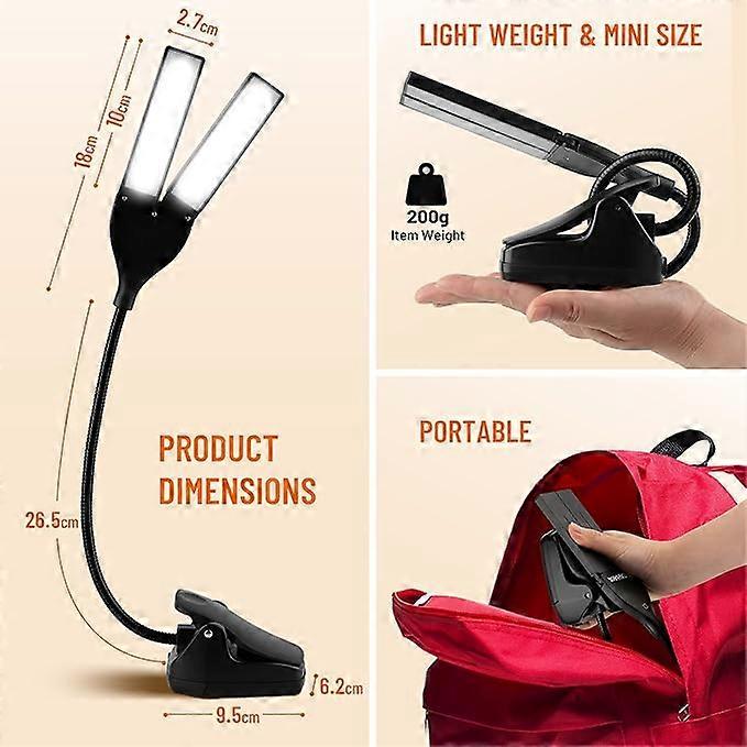 Pupitre à pince : deux options d’alimentation Batterie ou enfichable 360 Col de cygne rotatif 3 niveaux de luminosité 28 LED Modèle CY00371-1 [Classe d’efficacité énergétique