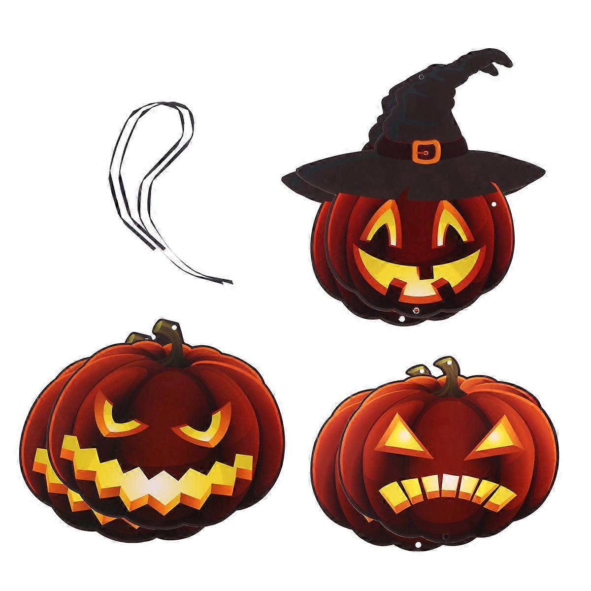 2Pcs Halloween Hanging Decorations Pumpkin String Pendants Scene Layout Props
