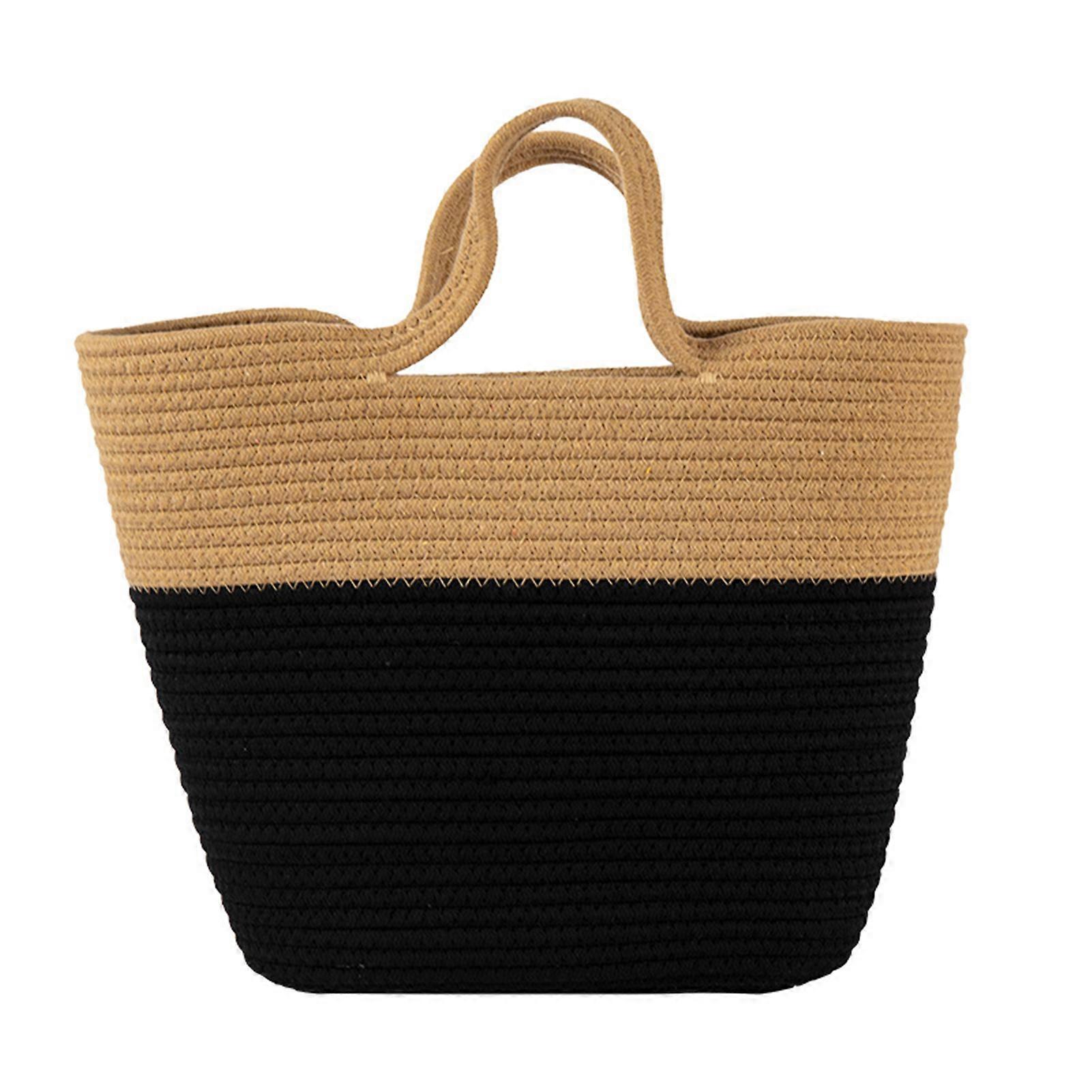 Female Simple Style Handbag Aesthetic Design Large Capacity Straw Shoulder Bags Suitable for Seaside Vacation
