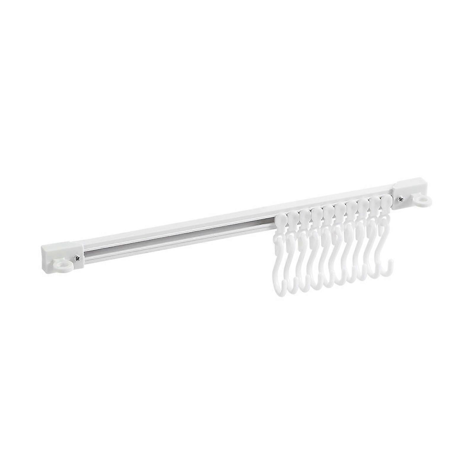 Multifunctional Slide Rail Hook with S Hooks Large Capacity Finishing Hook for Kitchen Cabinet