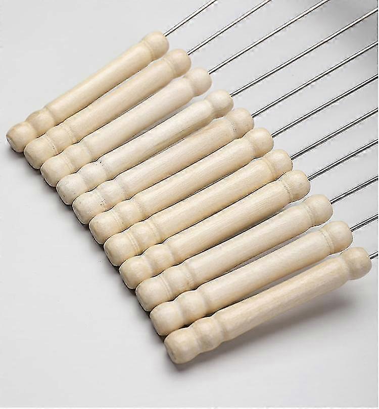 30 piezas brochetas de barbacoa con mangos de madera