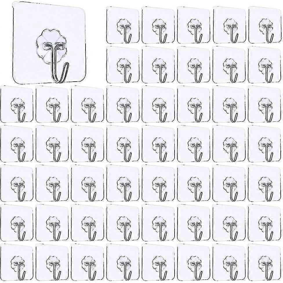 50pcs Waterproof Viscose Hooks Kitchen Bathroom Hooks Wall