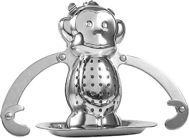 Cute Stainless Steel Loose Tea Leaf Infuser Tea Infuser Ball Strainer Filter Diffuser Herbal Spice Monkey,2024 Ping