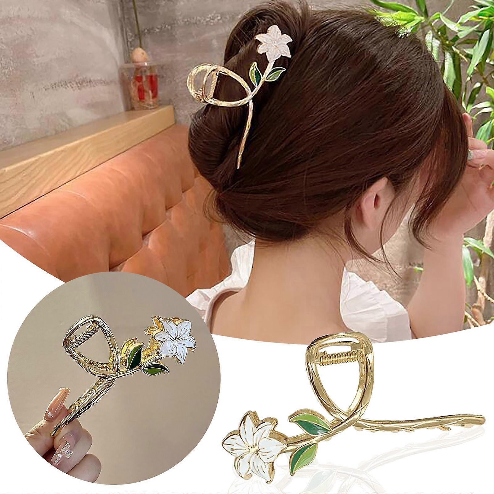 مزاج زنبق! حلو كبير مجعد الشعر كليب في الصيف ، حلو دبوس الشعر الكبير