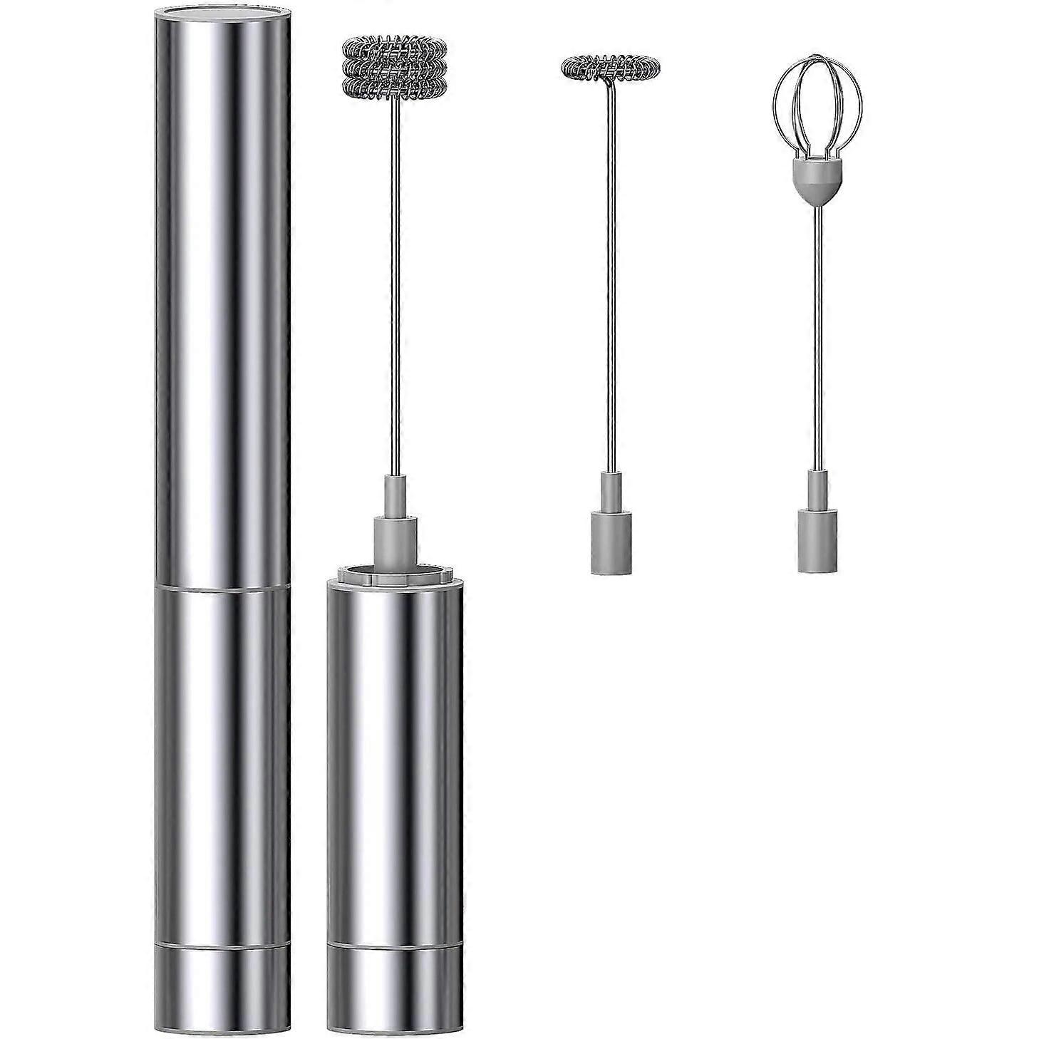 Milk Frother Handheld Three-Layer of Whisk- Battery Operated Electric Foam Maker for Coffee  Latte  Hot Chocolate