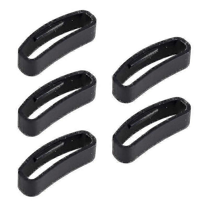 5pcs Replacement Ring Buckle Keeper Rubber Anti-fall Buckle Holder For Smart Band Watch Strap Compatible For Suunto Core (black)-sfygv