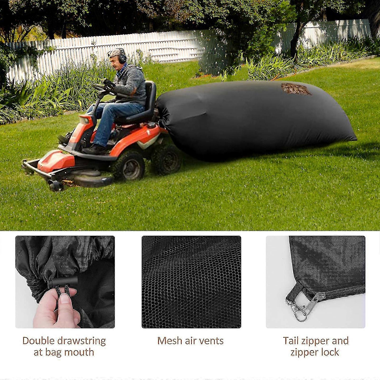 Lawn Tractor Leaf Bag Grass Catcher Bag Large Capacity For Fast Leaf Collection, Heavy Duty Material Fits For Most Two Bag