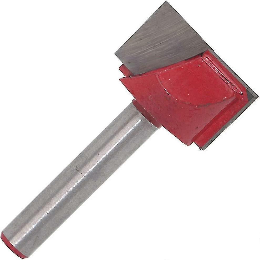 Yaju Straight Shank Clean Butt Bit Cnc Router End Mill Woodworking Tool Bits For Slotting (silver Red) (1pcs)
