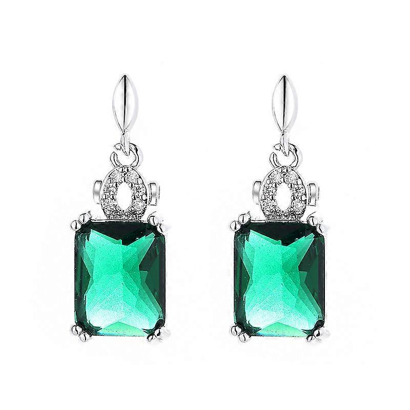 Green Simulated Emerald Earrings For Women
