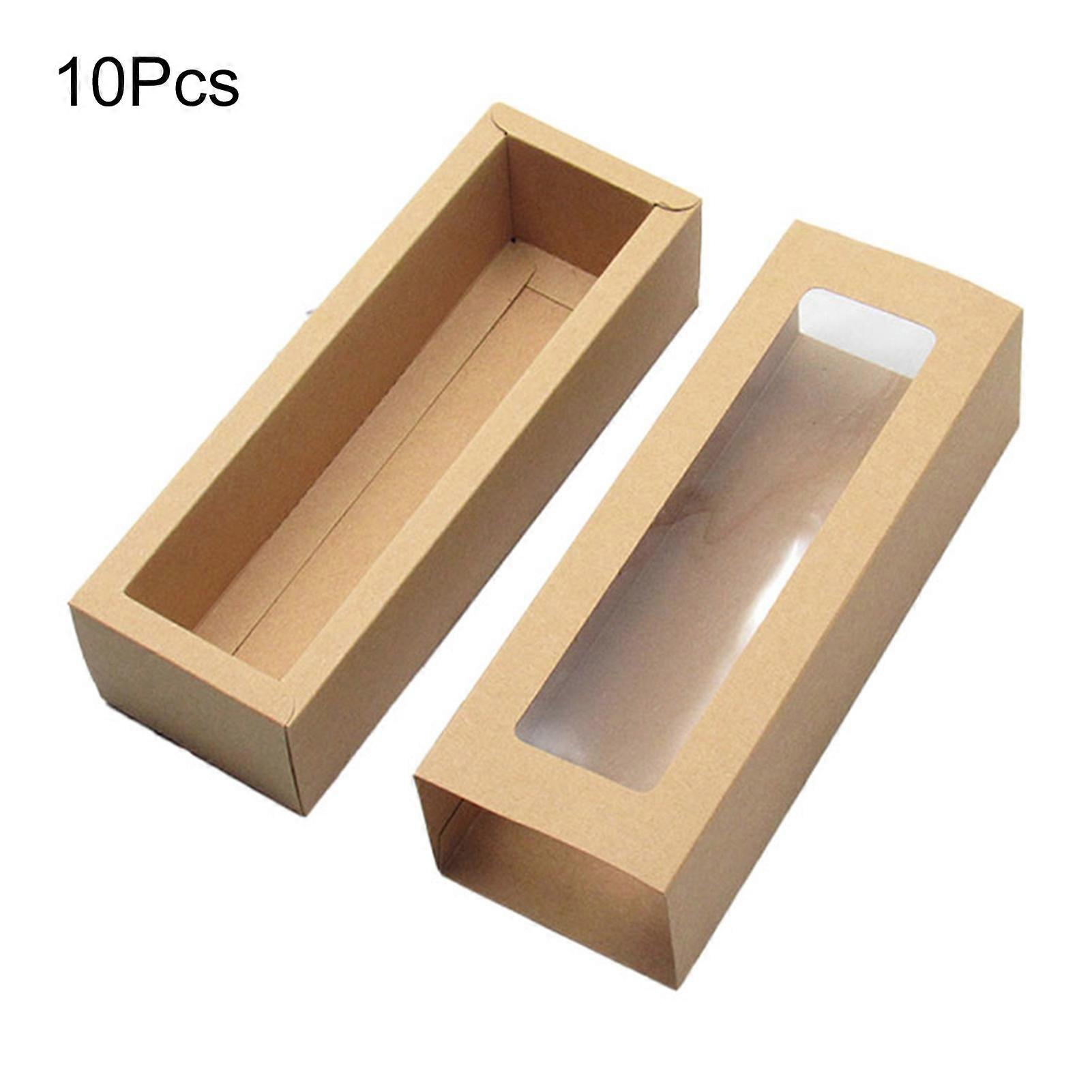 10Pcs Cookie Boxes Dust-proof Visible Paper Clear Window Bakery Boxes for Birthday