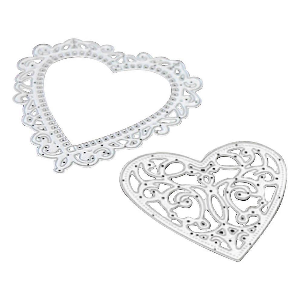 2Pcs Lace Heart Metal Cutting Dies DIY Scrapbooking Paper Card Album Crafts Mold