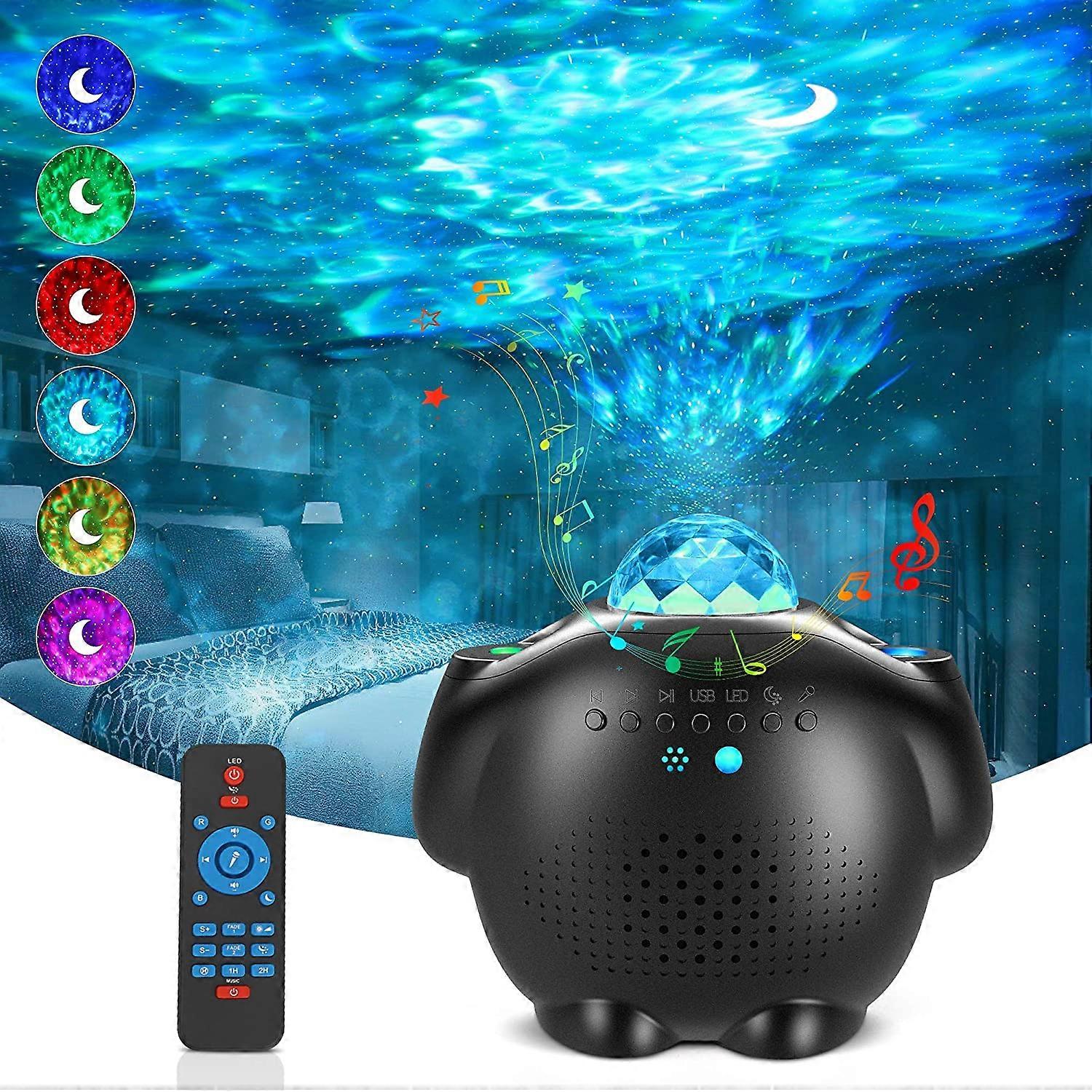 Kids Night Light 4 in 1 Star Sky Projector with Bluetooth Speaker Remote Control Timer, LED Galaxy Projector Brightness Adjustable Timer Gift Idea for