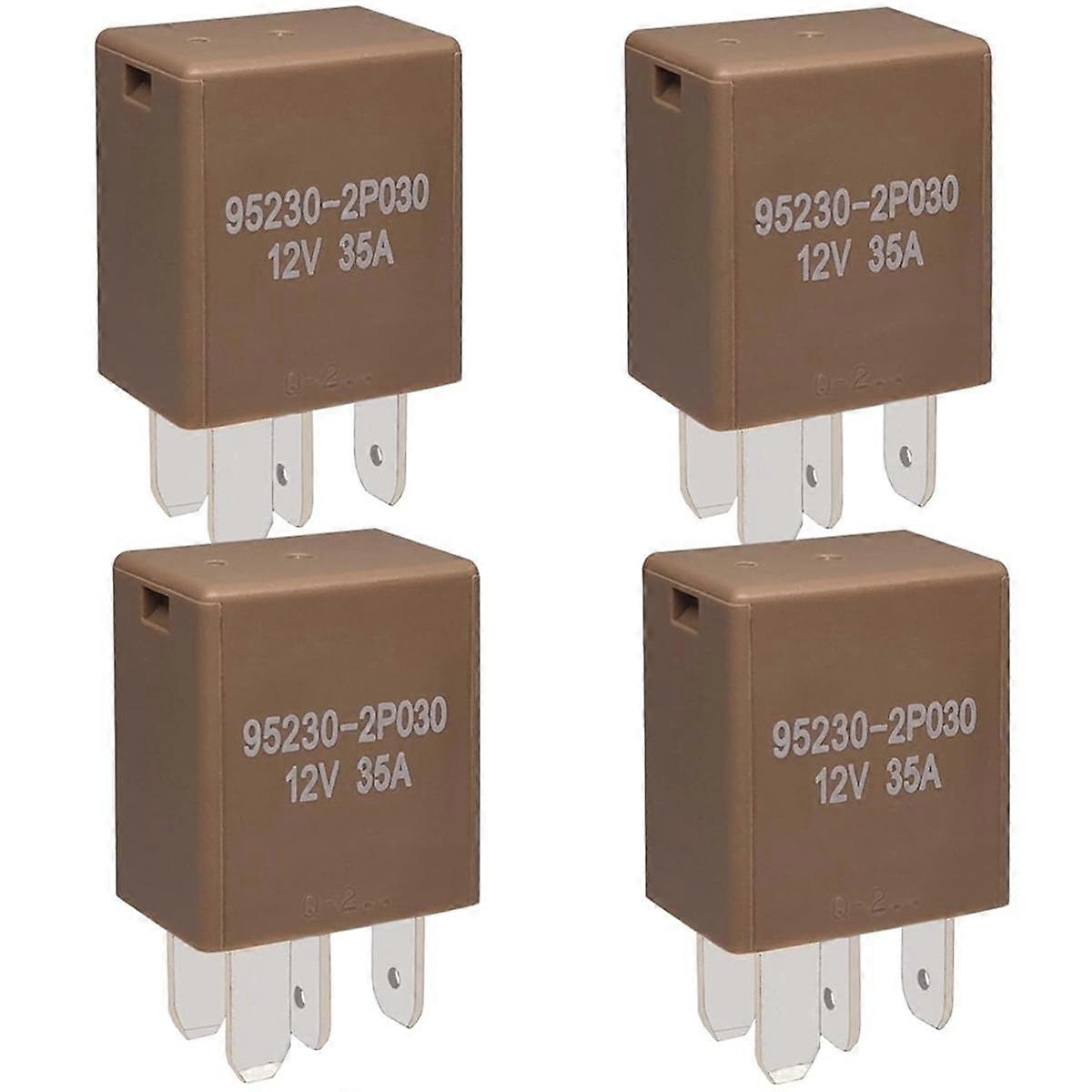 Relay 95230-2P030 (Pack of 4), 4 Pins Multi-Purpose Power Relay 12V 35A, for , Vehicles