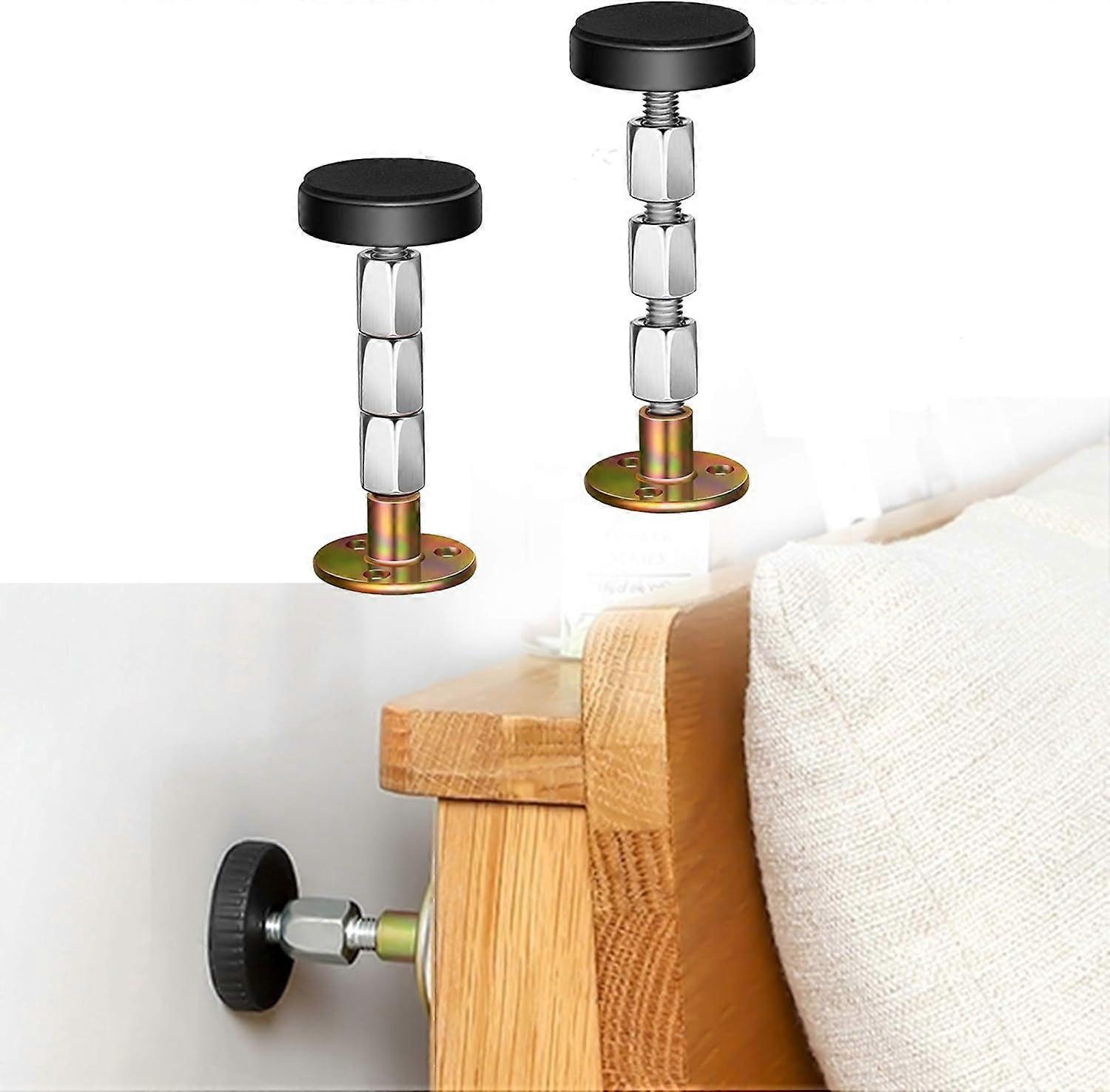 MUJIXI Anti-shake Threaded Adjustable Bed Frame Telescopic Support Tool for Bedroom Bedside Wall Headboards Prevent Loosening Fix Shockproof Easy to I