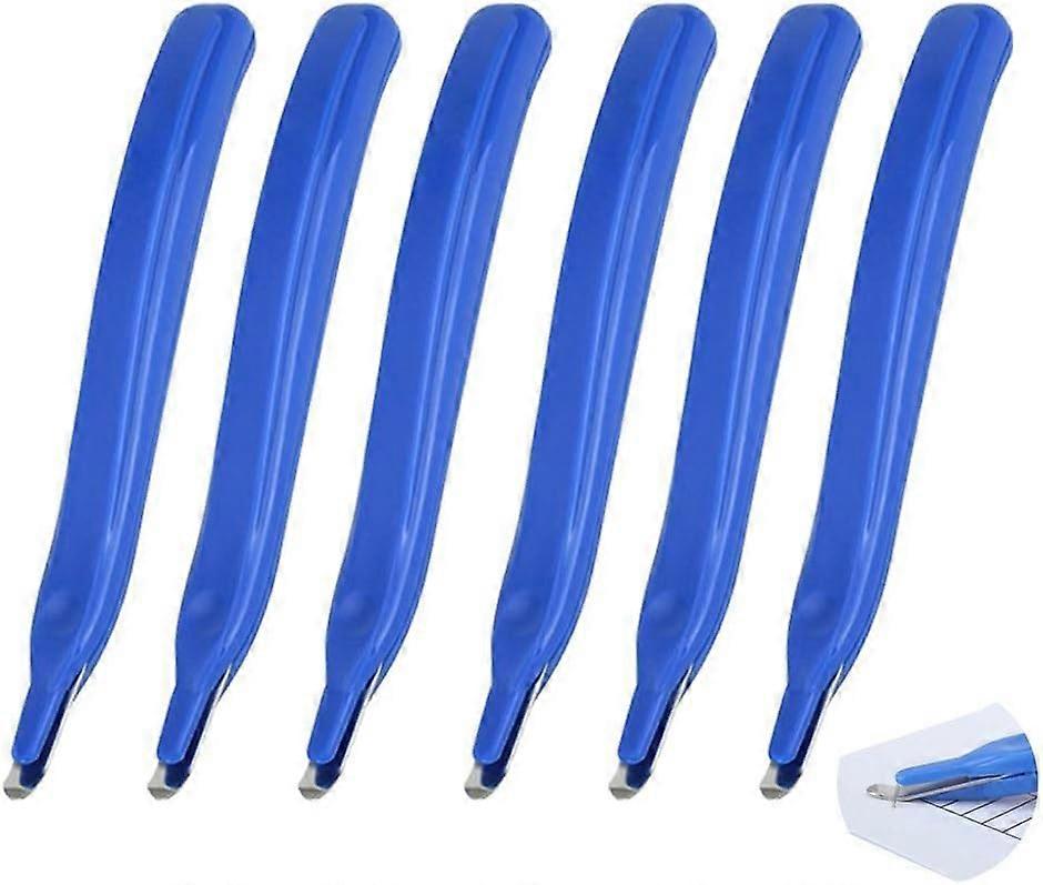 6 Pack Rubber Magnetic Staple Puller for School, Office, Home (Blue)