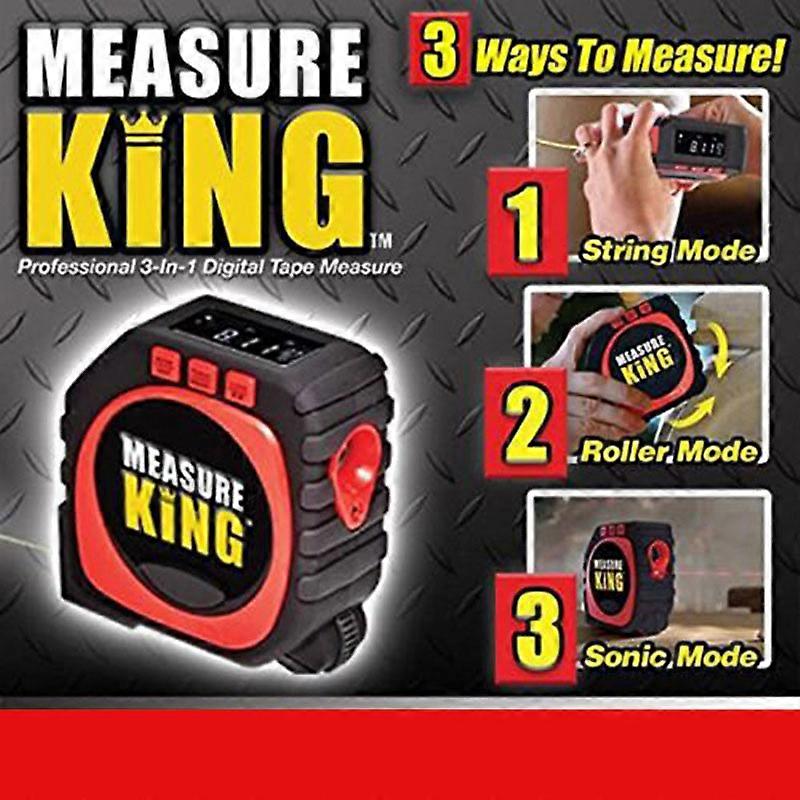 Multi-function 3in1 Roll Cord Laser Rangefinder Distance Meter Tape Tool with LED Display