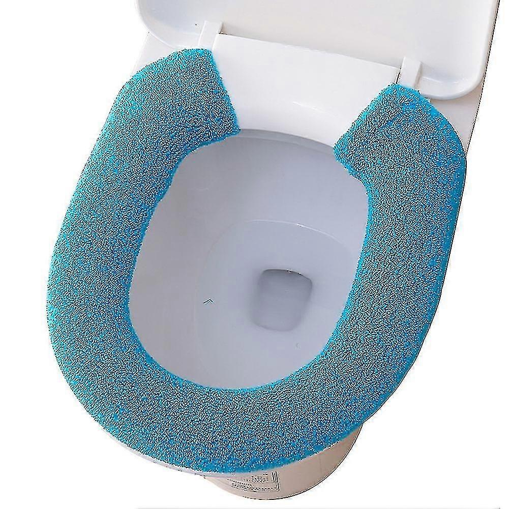 Toilet Seat Cover Pads for Bathroom, Universal Soft Washable Solid ColorDark Blue